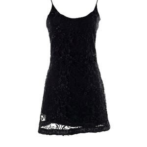 Saks Fifth Avenue Black Floral Lace Dress Petite Size Small New With Tags